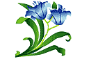 Szablony z kwiatami ogrodowymi i polnymi - Dwie lilie 2