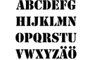 Szablony z tekstami i zestawami liter - Czcionka Stensil