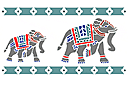Szablony na bordiury - sprzedaż małych partii - Indyjskie słonie. Pakiet 6 szt.