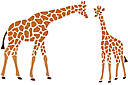 Szablony zwierząt - sprzedaż w małych partiach - Dwie żyrafy. Pakiet 4 szt.
