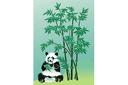 Szablony ze zwierzętami - Panda i bambus 3