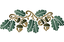 Szablony z liśćmi i gałęziami - Monogram dębu 125