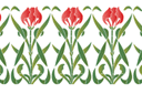 Szablony z kwiatami ogrodowymi i polnymi - Tulipany secesyjne