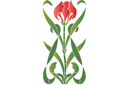Szablony z kwiatami ogrodowymi i polnymi - Secesja tulipanowa