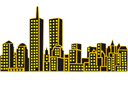 Szablony z punktami orientacyjnymi i budynkami - Panorama Manhattanu 1