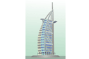 Szablony z punktami orientacyjnymi i budynkami - Wieżowiec Burj Al Arab