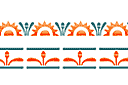 Szablony do klasycznych borderów - Słońce i kwiaty