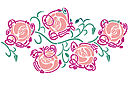 Szablony do bordiur z roślinami - Różany bordiur