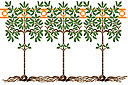 Szablony do bordiur z roślinami - Bordiur ze stylizowanych drzew