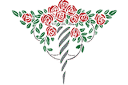 Szablony z ogrodem i dzikimi różami - Rózga z różami