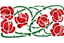 Szablony na bordiury - sprzedaż małych partii - Róża z kolcami. Pakiet 6 sztuk.