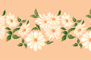 Szablony z kwiatami ogrodowymi i polnymi - Rumiankowy bordiur 1