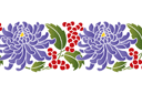 Szablony z kwiatami ogrodowymi i polnymi - Chryzantemy i jagody