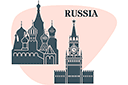 Szablony z punktami orientacyjnymi i budynkami - Rosja