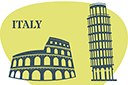 Szablony z punktami orientacyjnymi i budynkami - Włochy