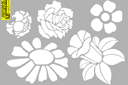 Małe szablony z prostymi zestawami - Zestaw kwiatów 08