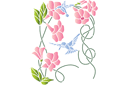 Szablony z kwiatami ogrodowymi i polnymi - Kwiaty dzwonka i kolibry