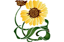 Szablony z kwiatami ogrodowymi i polnymi - Mały słonecznik