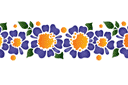 Szablony z kwiatami ogrodowymi i polnymi - Bordiur dekoracyjny