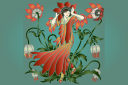 Szablony stylów Art Nouveau i Art Deco - Dziewczyna Zawilec