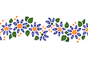 Szablony z kwiatami ogrodowymi i polnymi - Bordiur z motywem dzikich kwiatów 040b