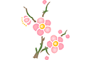 Szablony kwiatowe przez małe partie - Sakura motyw 101. Pakiet 6 szt.