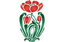 Szablony z kwiatami ogrodowymi i polnymi - Czerwony tulipan