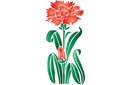 Szablony z kwiatami ogrodowymi i polnymi - Czerwony goździk
