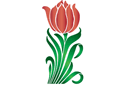 Szablony z kwiatami ogrodowymi i polnymi - Duży tulipan