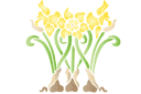 Szablony z kwiatami ogrodowymi i polnymi - Trzy żonkile