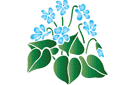 Szablony z kwiatami ogrodowymi i polnymi - Niebieski przebiśnieg