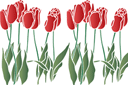 Szablony z kwiatami ogrodowymi i polnymi - Trawnik tulipanowy