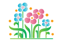 Szablony z kwiatami ogrodowymi i polnymi - Stylizowany kwietnik