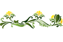 Szablony do bordiur z roślinami - Żółte kwiaty 38c
