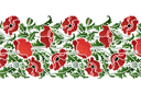 Szablony z kwiatami ogrodowymi i polnymi - Makowy bordiur 39