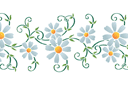 Szablony z kwiatami ogrodowymi i polnymi - Rumiankowy bordiur 43