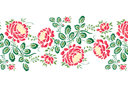 Szablony z kwiatami ogrodowymi i polnymi - Bordiur z piwonii 44