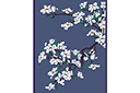 Szablony z kwiatami ogrodowymi i polnymi - Gałązka magnolii