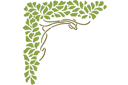 Szablony z liśćmi i gałęziami - Zielony róg