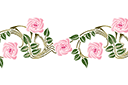 Szablony z ogrodem i dzikimi różami - Różowy bordiur 50
