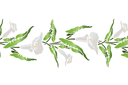 Szablony do bordiur z roślinami - Duże lilie kalinowe B