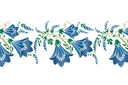 Szablony do bordiur z roślinami - Kwiaty dzwonka 129а