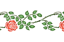 Szablony do bordiur z roślinami - Różowy bordiur 205