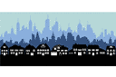 Szablony z punktami orientacyjnymi i budynkami - Miejskie panoramy