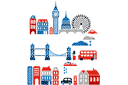 Szablony z punktami orientacyjnymi i budynkami - Mały Londyn