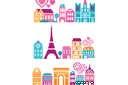 Szablony z punktami orientacyjnymi i budynkami - Mały Paryż