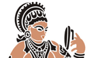 Szablony z motywami indiańskimi - Kobieta indiańska z lustrem