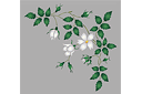 Szablony z ogrodem i dzikimi różami - Owoc białej róży - wzór na rogu