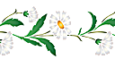 Szablony z kwiatami ogrodowymi i polnymi - Bordiur rumiankowy