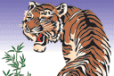 Szablony w stylu wschodnim - Japoński tygrys